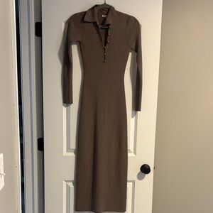 Abercrombie & Fitch Taupe Long Sleeve Dress